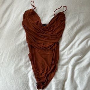 Cow neck bodysuit